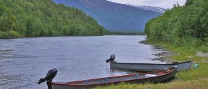 Pesca del salmón atlántico en el Río Reisa, Noruega