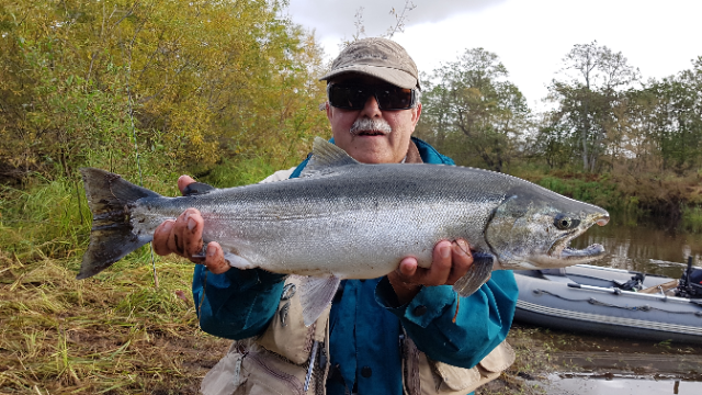 Kamchatka silver salmon fishing