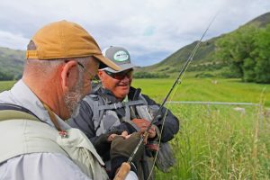 Con el guía de pesca en NZ
