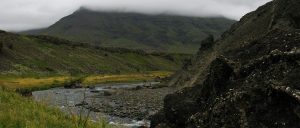 Fly fishing in for salmon in the Leirvogá River near Reykjjavik